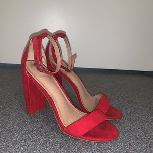 Red Chunky Heels